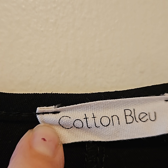 Cotton Bleu Black V-neck Blouse Size 2XL - Picture 5 of 8